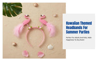 Flamingo Palm Tree Headband, Hawaiian Exotic Beach, Floral Party Hairband, Random Design