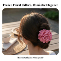 Floral Flower Hair Grip French Design Floral Hair Grip Large Flower Jaw Grip Elegant Design Statement Piece for Women