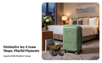 Rotating Wheels Ice Cream Splatter Luggage Lightweight Hardside Carry-on Airline Approved Suitcase Airport Security Lock for Travelers, Professionals, Young Adults, Vacation, Airport, Business Trip, Short Getaway