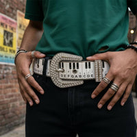 Rhinestone Piano Key Belt High Shine Fashion Accessory Gift Ready for Streetwear