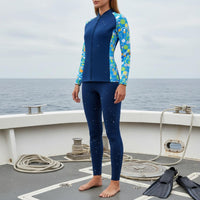 2 Piece Neoprene Wetsuit Heat Retention 3mm Wetsuit Set Thermal Diving Suit for Women, Swimming