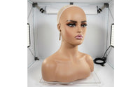 Mannequin Head Realistic Face Shape Hairpiece Display Head Portable Female Mannequin Bust for Salon
