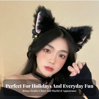 2 Pieces feline haural featureing appendages and chime Collar Set Cute Design Hair Decoration for Party-Goers