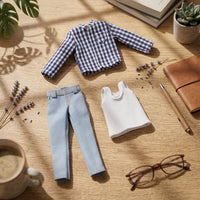 1/12 Scale Male Clothes Set Topstitching 1/12 Scale Doll Outfit Casual Style Miniature Apparel