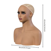 Skin-Tone Mannequin Bust Stable Head and Shoulders Bust Elegant for Showcases