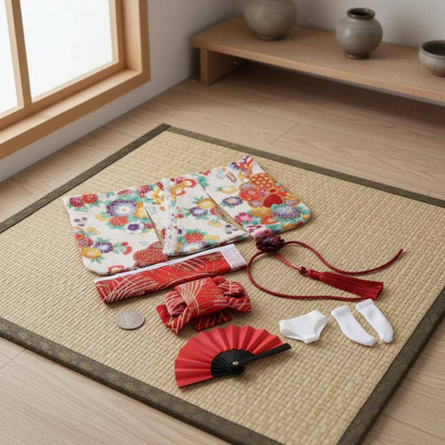 1/6 Scale Kimono Set Long and Short Styles Miniature Wafuku Outfit for Hobbyists