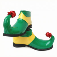 Curled Toe Clown Shoes Glossy Performance Footwear Rounded Opening