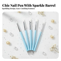 5 Pieces Double-Ended Manicure-Nail Design Tool Set Multi-Functional Manicure Accessory Easy to Clean Ergonomic Grip for Artists
