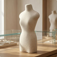 Necklace Display Bust Textured Linen Necklace Stand Tabletop
