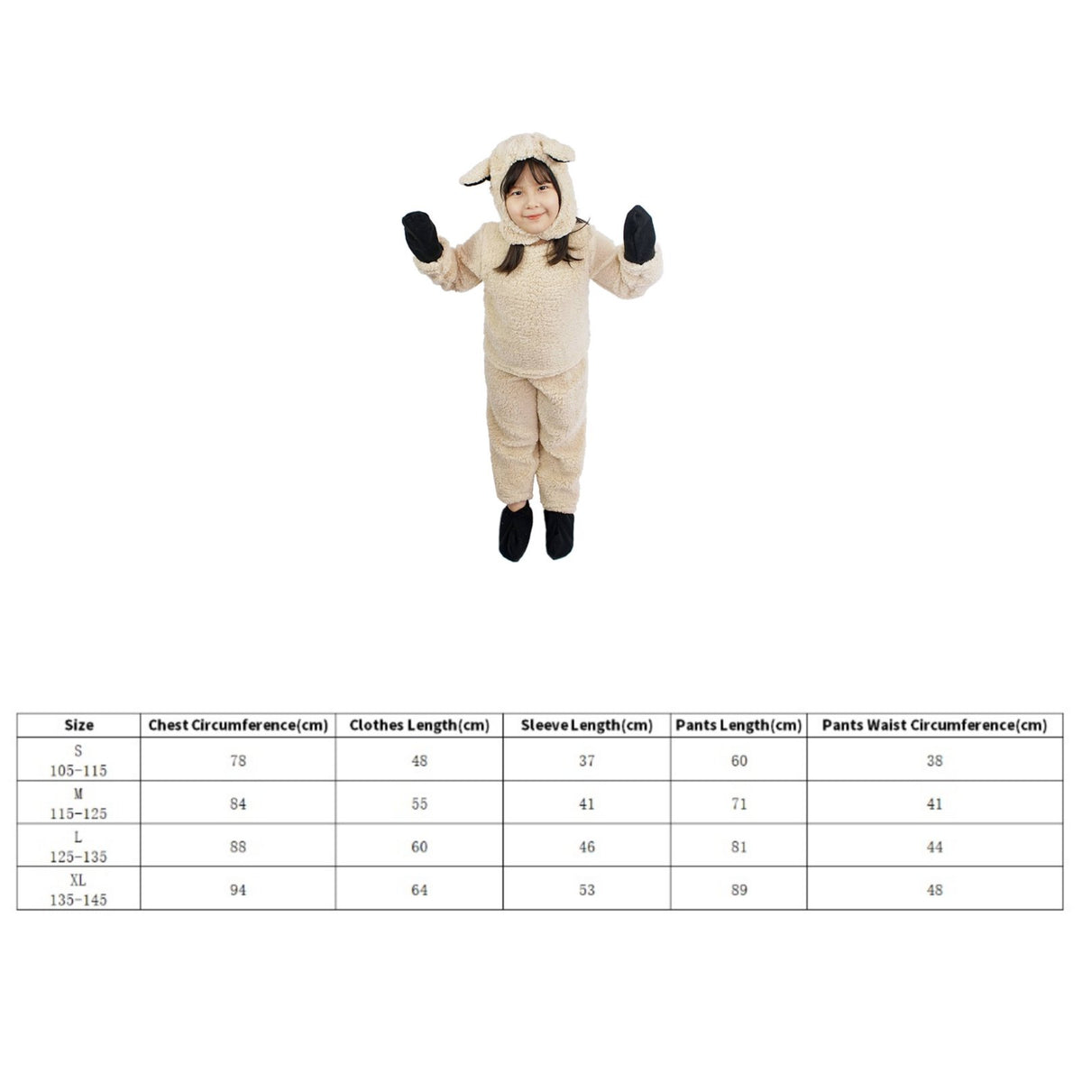 Kids Sheep Costume Complete Set Soft and Fuzzy Sheep Suit Soft and Comfortable