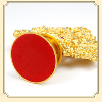 Auspicious Tree Ornament Gold-Tone Openwork Floral Tree Scroll-Like