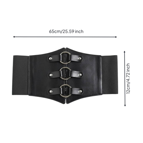 Triple-Loop Waist Belt Fashion design Wide Corset Belt Customizable Fit Women's Accessory