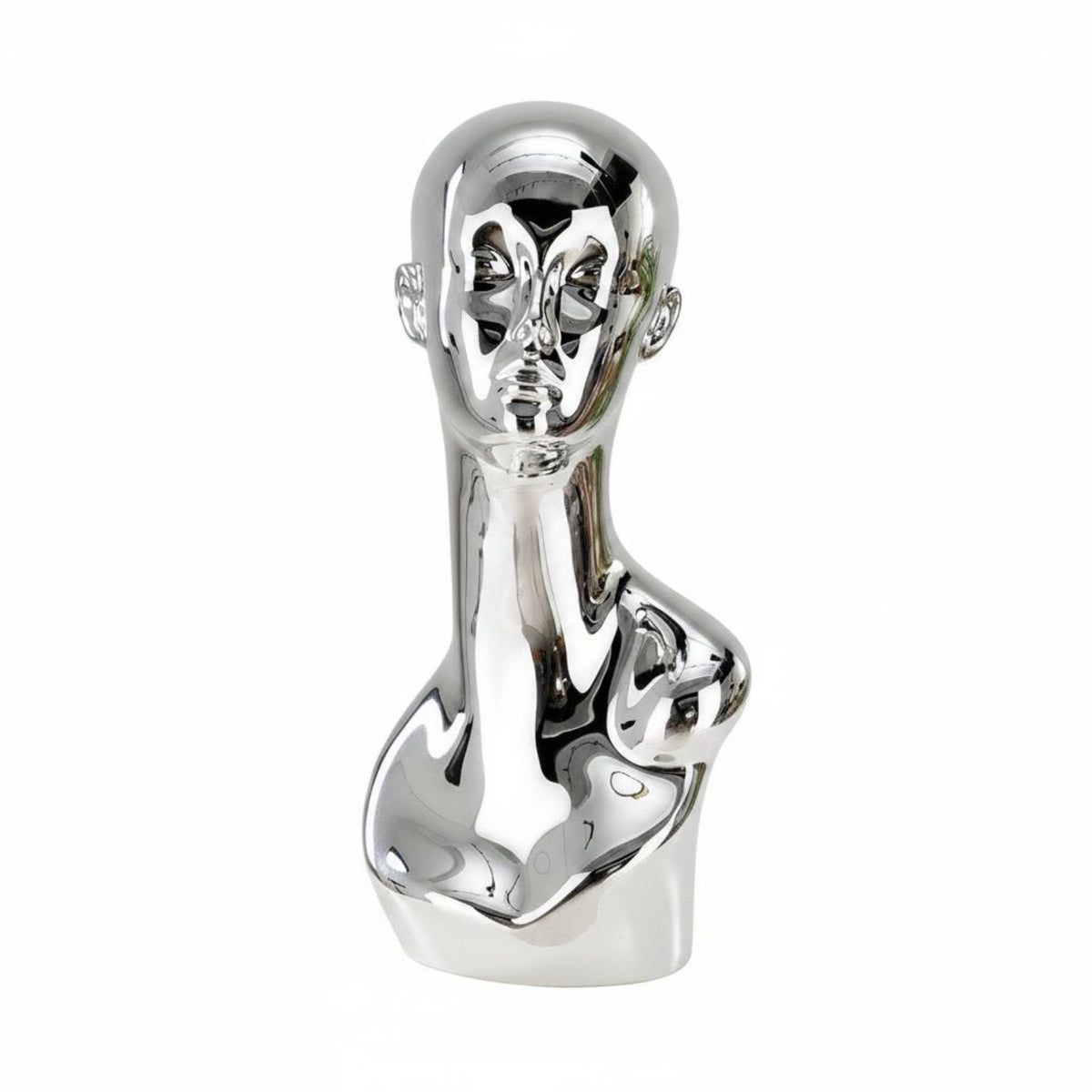 Mannequin Head Stand Glossy Finish Hat Display Bust Smooth Surface for Countertop, Showroom