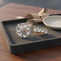 Rhinestone Flower Clasp Floral Design Crystal Flower Buckle Elegant