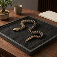 Rattlesnake Figurine Articulated Snake Figurine Textured Rattlesnake Statue