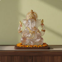 Resin Elephant God Figurine Retro Design Indian God Sculpture Artisan-Made Look