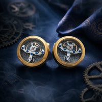 Mechanical Dial Cufflinks Geometric Metal Watch Face Cufflinks Decorative