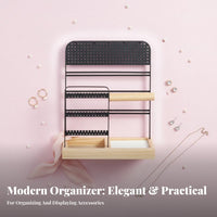 Jewelry Display Stand Modern Design Earring and Necklace Holder Earring Holder Rack with Tray Stable Base for Dressing Table