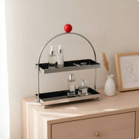 Countertop Rack with Trays Modern 2-Tier Storage Rack Multi-Functional Countertop Shelf Organizer for Vanity