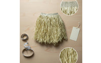 Hawaiian Grass Skirt Authentic Look Luau Flower Lei Kit Easy Wear for Performers