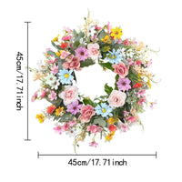 Vibrant Colors Seasonal Floret Wreath Handmade House Decoration Realistic Look for Wedding, Party
