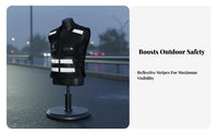 Motorcycle Reflective Vest Wear-Resistant Biker Safety Vest Safeguarding Clothing Long-Lasting Fastener Closure for Night