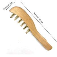 Wooden Massage Comb with Brass Pins Portable Wooden Massage Comb Comfortable for Travel