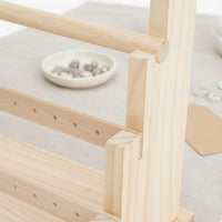 Natural Wood Wooden Jewelry Display Stand Space Saving Bracelet Holder Display Easy to Assemble for Market Stall, Retail Retailer