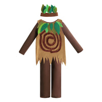 Tree Costume Jagged Hem Kids Clothing Leafy Design for Children