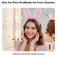 Fuzzy Bunny Ears Hair Hoop Comfortable Fit Costume Accessory Reusable for Women
