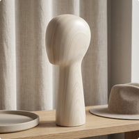 Wood Grain Mannequin Head Professional Presentation Hat Display Mannequin for Retailers, Salon Owners