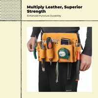 Double-tier leather nail pouch