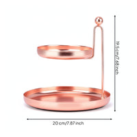 Two Tier Tray Round Jewelry Organizer Standing Storage Shelf for Women