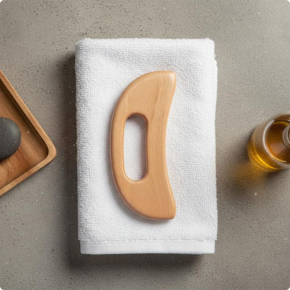 Wooden Gua Sha Tool Promotes Moon-Like Form Drainage Wood Gua Sha Board for Beauty Salon, Spa
