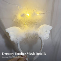 Illuminated Ry Headband 3 Lighting Modes Illuminated Hare Ears Headband Glitter Hare Hair Hoop View-Catching Light-up Hare Ear