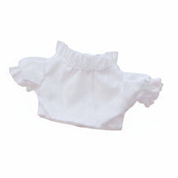 Ruffled Doll Top Soft Textile Short-Sleeve Doll Shirt Lightweight