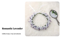 Simulated Lavender Flower Lilac Floral Headband, Beach Holiday, Photo Prop, Unisex, Bulk