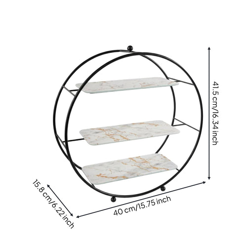 3-Tier Cake Stand Sturdy Iron Frame 3 Tier Cake Stand Space-Saving Dessert Tiered Tray for Party