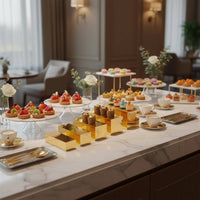 5 Pieces 5 Piece Buffet Display Set Multipurpose Acrylic Display Riser Set Mirrored Food Riser Easy Cleaning & Maintenance