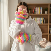 Fursuit Paw Mitten Cosplay Use Furry Paw Glove Furry-Textured for Photo