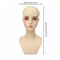 Hairpiece Display Mannequin Head Neck and Torso Hairpiece Mannequin Bust Realistic