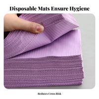 125 Pieces Double-Sided Nail Tech Table Cover Dust-Proof Waterproof Manicure Pad Easy Cleanup for Manicurists, Beauty Professionals, Spas