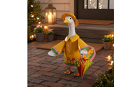 Goose Statue Raincoat Includes Hat and Umbrella Porch Goose Costume for Garden
