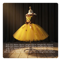 Giraffe Tutu Costume Layered Tulle Skirt Creature Princess Outfit Lined Top