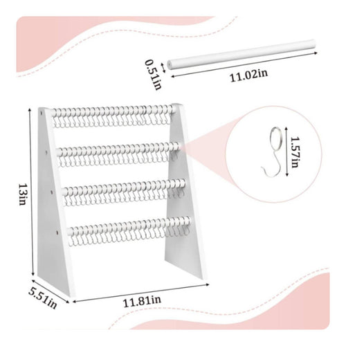 4-Tier Jewelry Rack Large Capacity Multi-Tier Hook Display Space-Saving Design