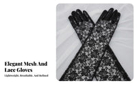 2 Pieces Long transparent Gloves Stretchy Fit design Accessory Elbow Length for Women