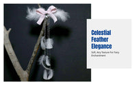 Feather Hair Clip, Traditional Chinese Victorian Headpiece, Long Ribbon, Handmade Sweet Hair Accessory