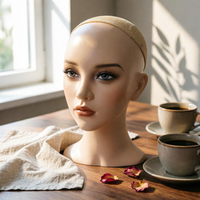 Flat Base Mannequin Head with Shoulders Featureless Hairpiece Display Head