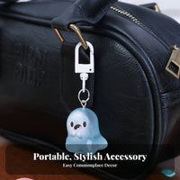 Luminous Ghost Charm Illuminatein-the-Dark Keychain Jelly-Like Texture