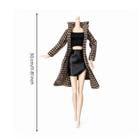 Doll Coat with Skirt Miniature Fashion Doll Clothes Soft for Dress-up Play